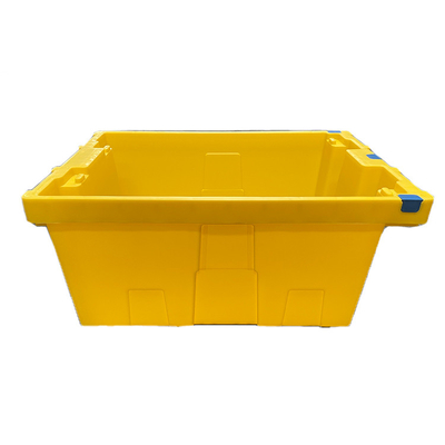 جعبه پلاستیکی متحرک 100% HDPE زرد متحرک 600 X 400 X 275 میلی متری جعبه اتحادیه اروپا با دوام سنگین
