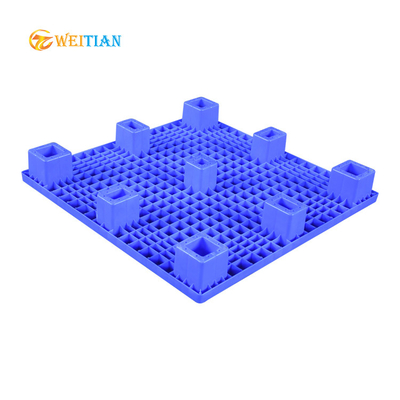 پالت تزریق تخت 2000 کیلوگرم بار 100 x 100 سانتی متر مواد HDPE آبی