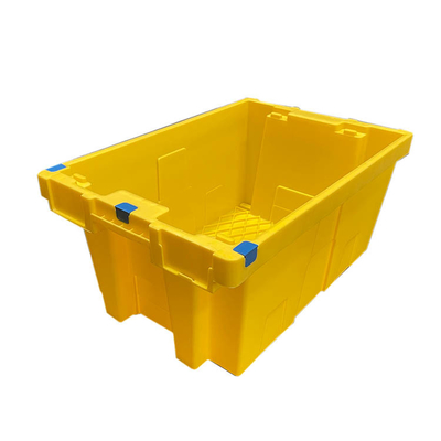 جعبه متحرک پلاستیکی HDPE زرد 60 × 40 × 27.5 سانتی متر قابل استفاده مجدد