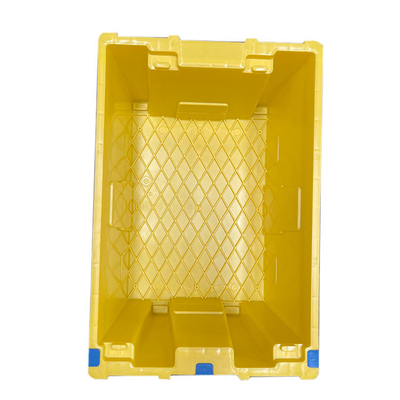 جعبه متحرک پلاستیکی HDPE زرد 60 × 40 × 27.5 سانتی متر قابل استفاده مجدد