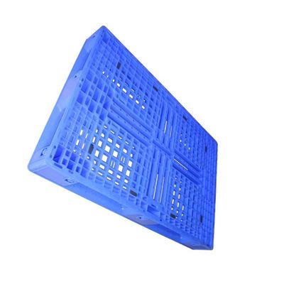 Blue PE Plastic Pallet 1200 X 800 SGS Six Runners مقاوم در برابر خوردگی