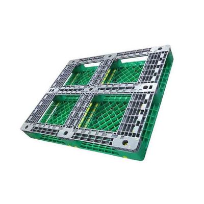 پالت پلاستیکی صنعتی تک چهره سبز 48X40 بار پویا 1500 کیلوگرم