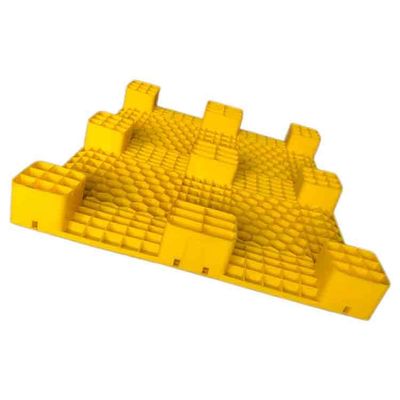 بازیافت SGS پلی اتیلن پلاستیک Skids پالت 1200x1000 زرد یورو نوع