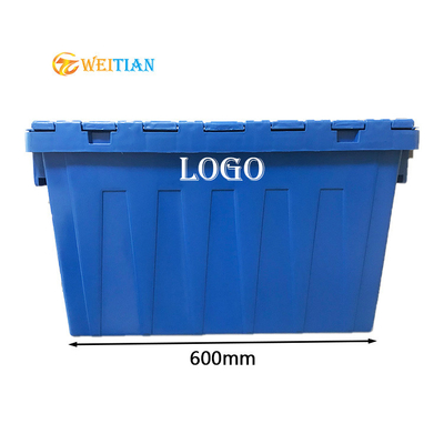 جعبه های متحرک پلاستیکی قابل استفاده مجدد 60 لیتری ضد لغزش بهداشتی HDPE بار 50 کیلوگرم