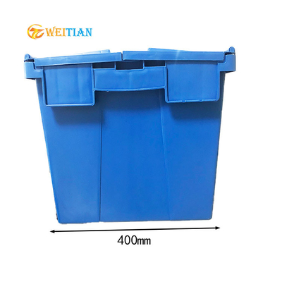ISO9001 پلاستیک لجستیک جعبه HDPE 60L ظروف توزیع درب چسبیده