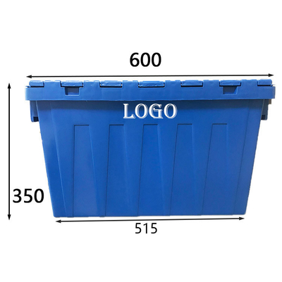 جعبه لجستیک پلاستیکی 600x400x350 60 لیتری جعبه پلاستیکی قابل حمل 70 کیلوگرم