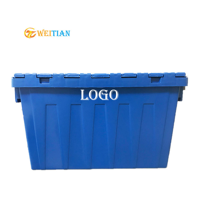 جعبه لجستیک پلاستیکی وزن 3000 گرم HDPE آبی بار 50 کیلوگرمی جعبه های متحرک قابل انباشته شدن