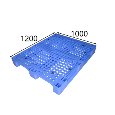 پالت تودرتوی سنگین یک طرفه Grid Blue مقاوم در برابر ضربه HDPE