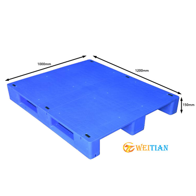 پالت پلاستیکی صنعتی HDPE PE آبی 1200 X 1000 ورودی 4 راه