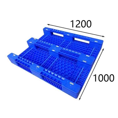 پالت دو چهره پلی پروپیلن اقتصادی PE آبی 1200 X 1000 برای لیفتراک